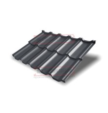 Металлочерепица модульная Квинта Uno 3D RAL7024 Atlas-0,5