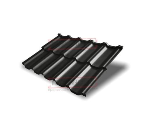 Металлочерепица модульная Квинта Uno 3D RAL9005 Velur-0,5 Металлочерепица модульная Квинта Uno 3D RAL9005 Velur-0,5