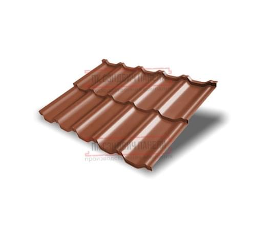 Металлочерепица модульная Квинта Uno 3D RAL8004 Satin Мatt-0,5 Металлочерепица модульная Квинта Uno 3D RAL8004 Satin Мatt-0,5