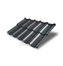 Металлочерепица модульная Квинта Uno 3D RAL7016 Atlas-0,5