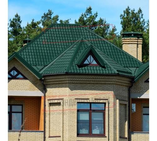 Металлочерепица Модерн RAL6005 Полиэстер-0,4 Металлочерепица Модерн RAL6005 Полиэстер-0,4