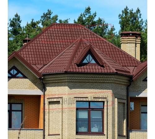 Металлочерепица Модерн RAL3009 Полиэстер-0,45 Металлочерепица Модерн RAL3009 Полиэстер-0,45