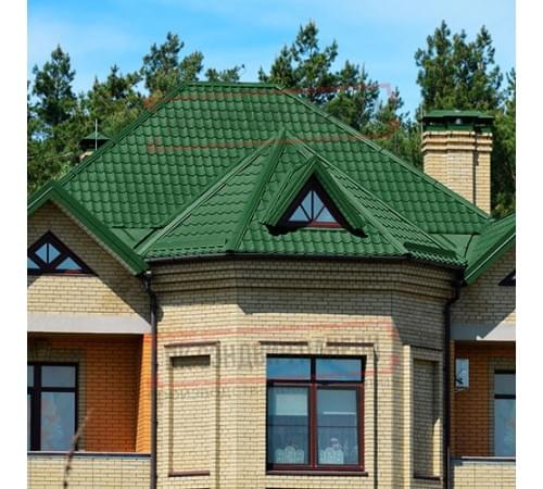 Металлочерепица Модерн RAL6002 Полиэстер-0,45 Металлочерепица Модерн RAL6002 Полиэстер-0,45