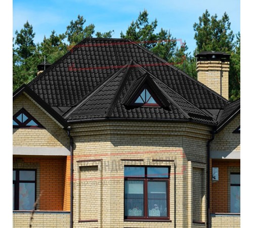 Металлочерепица Модерн RAL9005 Drap-0,45