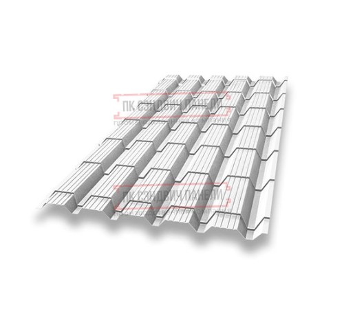 Металлочерепица Монкатта RAL9003 Satin-0,5 Металлочерепица Монкатта RAL9003 Satin-0,5