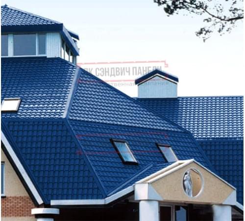Металлочерепица Квадро профи RAL5005 Satin-0,5 Металлочерепица Квадро профи RAL5005 Satin-0,5