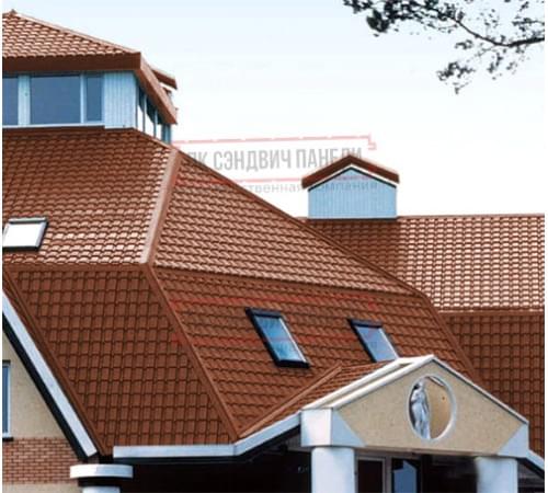 Металлочерепица Квадро профи RAL8004 Satin-0,5 Металлочерепица Квадро профи RAL8004 Satin-0,5