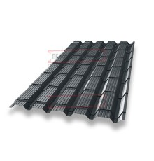 Металлочерепица Квадро профи RAL7016 Velur-0,5