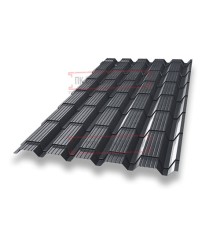 Металлочерепица Квадро профи RAL7024 Satin-0,5