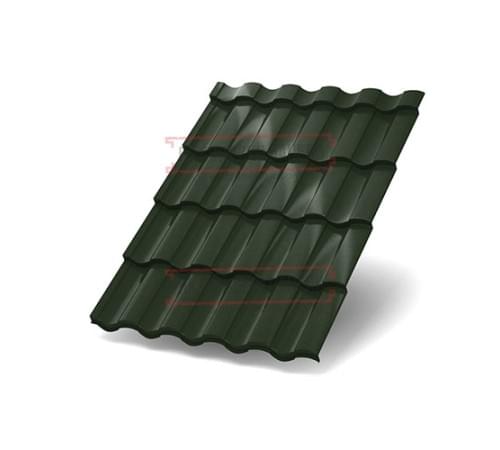 Металлочерепица Монтекристо-X RAL6007 Viking E-0.5