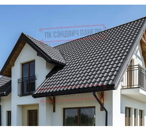 Металлочерепица Монтекристо-XL RAL7024 Norman-0.5 Металлочерепица Монтекристо-XL RAL7024 Norman-0.5