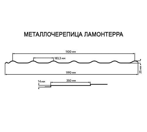 Металлочерепица Ламонтерра Anticato Клауди-0.5 Металлочерепица Ламонтерра Anticato Клауди-0.5