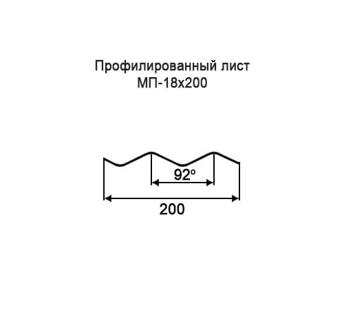 Профнастил МП18 оцинкованный с нестандартной шириной 0,2 м толщина 0,35