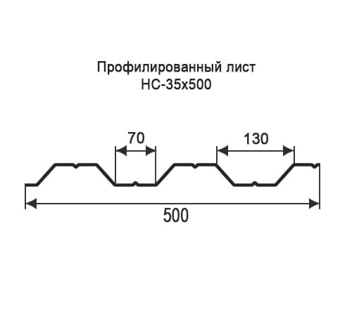 Профнастил НС35 оцинкованный с нестандартной шириной 0,5 м толщина 0,7