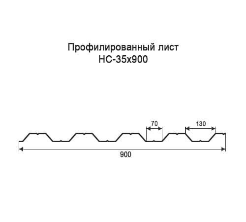 Профнастил НС35 оцинкованный с нестандартной шириной 0,9 м толщина 0,5