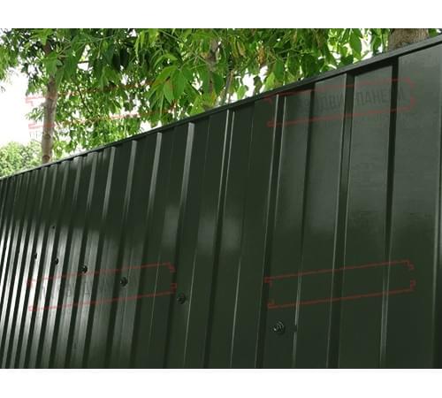 Профилированный лист МП10х1100 Викинг E RAL6007-0.5 Профилированный лист МП10х1100 Викинг E RAL6007-0.5
