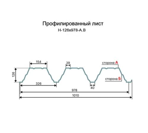 Профнастил Н126-978 RAL6005 Полиэстер-1.2 Профнастил Н126-978 RAL6005 Полиэстер-1.2