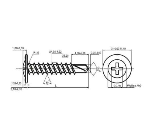 Саморезы ПШС 4,2х16 RAL 9003 Саморезы ПШС 4,2х16 RAL 9003