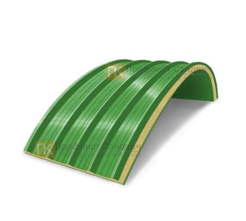 Сэндвич-панели арочные с пенополиуретаном, ширина 1000 мм, толщина 150 мм, 0.5/0.5, RAL6018 Сэндвич-панели арочные с пенополиуретаном, ширина 1000 мм, толщина 150 мм, 0.5/0.5, RAL6018