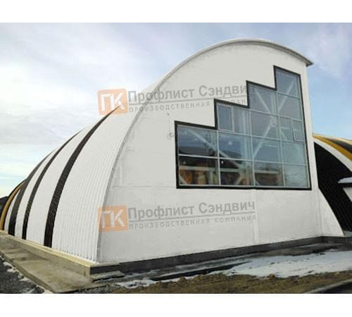 Сэндвич-панели арочные с пенополистиролом, ширина 1000 мм, толщина 30 мм, 0.5/0.5, RAL9002 Сэндвич-панели арочные с пенополистиролом, ширина 1000 мм, толщина 30 мм, 0.5/0.5, RAL9002