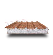 Сэндвич панели кровельные с пенополистиролом, ширина 1000 мм, толщина 250 мм, 0.5/0.5, кирпичная кладка