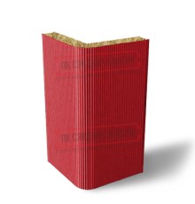 Угловая сэндвич-панель вертикальная из минеральной ваты, 0.5/0.5, ширина 1200 мм, толщина 150 мм, RAL3020
