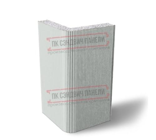 Угловая сэндвич-панель вертикальная из пенополистирола, 0.5/0.5, ширина 1000 мм, толщина 20 мм, RAL7047 Угловая сэндвич-панель вертикальная из пенополистирола, 0.5/0.5, ширина 1000 мм, толщина 20 мм, RAL7047