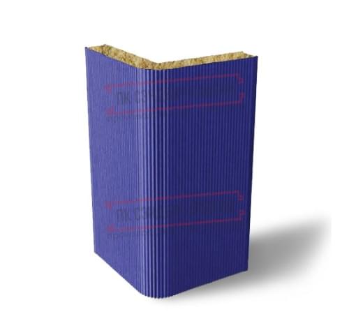 Угловая сэндвич-панель вертикальная из минеральной ваты, 0.5/0.5, ширина 1000 мм, толщина 10 мм, RAL5002 Угловая сэндвич-панель вертикальная из минеральной ваты, 0.5/0.5, ширина 1000 мм, толщина 10 мм, RAL5002