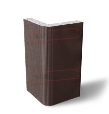 Угловая сэндвич-панель вертикальная из пенополистирола, 0.5/0.5, ширина 1200 мм, толщина 20 мм, RAL8017