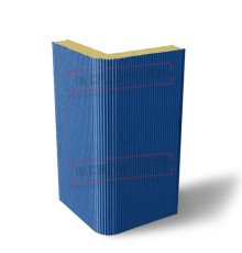 Угловая сэндвич-панель вертикальная из пенополиизоцианурата, 0.5/0.5, ширина 1000 мм, толщина 20 мм, RAL5005 Угловая сэндвич-панель вертикальная из пенополиизоцианурата, 0.5/0.5, ширина 1000 мм, толщина 20 мм, RAL5005