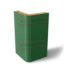 Угловая сэндвич-панель вертикальная из минеральной ваты, 0.5/0.5, ширина 1200 мм, толщина 60 мм, RAL6002