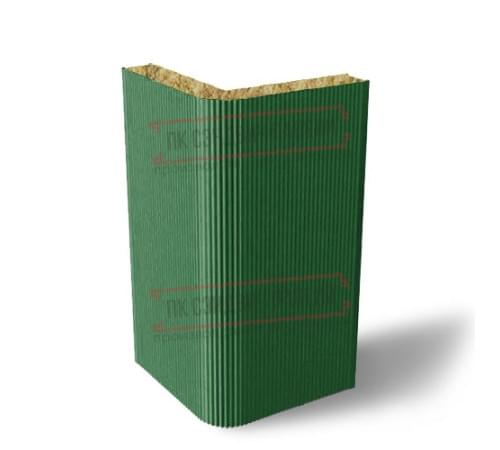 Угловая сэндвич-панель вертикальная из минеральной ваты, 0.5/0.5, ширина 1000 мм, толщина 80 мм, RAL6002 Угловая сэндвич-панель вертикальная из минеральной ваты, 0.5/0.5, ширина 1000 мм, толщина 80 мм, RAL6002