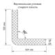 Угловая сэндвич-панель вертикальная из минеральной ваты, 0.5/0.5, ширина 1000 мм, толщина 60 мм, RAL1015