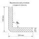 Угловая сэндвич-панель вертикальная из минеральной ваты, 0.5/0.5, ширина 1000 мм, толщина 40 мм, RAL1015