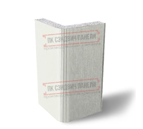 Угловая сэндвич-панель вертикальная из пенополистирола, 0.5/0.5, ширина 1000 мм, толщина 20 мм, RAL9003 Угловая сэндвич-панель вертикальная из пенополистирола, 0.5/0.5, ширина 1000 мм, толщина 20 мм, RAL9003