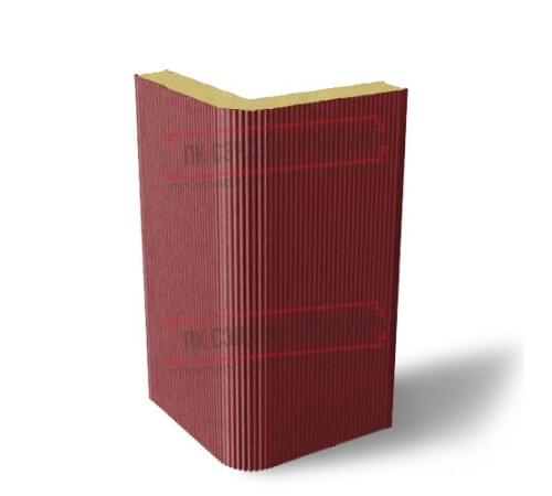 Угловая сэндвич-панель вертикальная из пенополиизоцианурата, 0.5/0.5, ширина 1200 мм, толщина 40 мм, RAL3011 Угловая сэндвич-панель вертикальная из пенополиизоцианурата, 0.5/0.5, ширина 1200 мм, толщина 40 мм, RAL3011