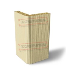 Угловая сэндвич-панель вертикальная из минеральной ваты, 0.5/0.5, ширина 1200 мм, толщина 20 мм, RAL1014