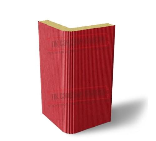 Угловая сэндвич-панель вертикальная из пенополиизоцианурата, 0.5/0.5, ширина 1000 мм, толщина 40 мм, RAL3020