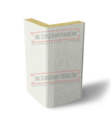 Угловая сэндвич-панель вертикальная из пенополиуретана, 0.5/0.5, ширина 1000 мм, толщина 10 мм, RAL9003 Угловая сэндвич-панель вертикальная из пенополиуретана, 0.5/0.5, ширина 1000 мм, толщина 10 мм, RAL9003