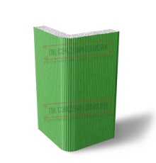 Угловая сэндвич-панель вертикальная из пенополистирола, 0.5/0.5, ширина 1200 мм, толщина 20 мм, RAL6018