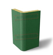 Угловая сэндвич-панель вертикальная из пенополиуретана, 0.5/0.5, ширина 1000 мм, толщина 10 мм, RAL6002 Угловая сэндвич-панель вертикальная из пенополиуретана, 0.5/0.5, ширина 1000 мм, толщина 10 мм, RAL6002