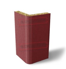 Угловая сэндвич-панель вертикальная из минеральной ваты, 0.5/0.5, ширина 1000 мм, толщина 10 мм, RAL3011 Угловая сэндвич-панель вертикальная из минеральной ваты, 0.5/0.5, ширина 1000 мм, толщина 10 мм, RAL3011