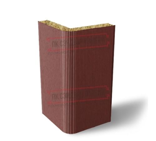 Угловая сэндвич-панель вертикальная из минеральной ваты, 0.5/0.5, ширина 1000 мм, толщина 150 мм, RAL3009 Угловая сэндвич-панель вертикальная из минеральной ваты, 0.5/0.5, ширина 1000 мм, толщина 150 мм, RAL3009