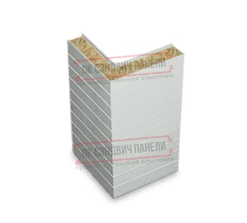 Горизонтальная угловая сэндвич-панель из минеральной ваты, ширина 1200мм, толщина 40мм, 0.5/0.5, RAL7035 Горизонтальная угловая сэндвич-панель из минеральной ваты, ширина 1200мм, толщина 40мм, 0.5/0.5, RAL7035