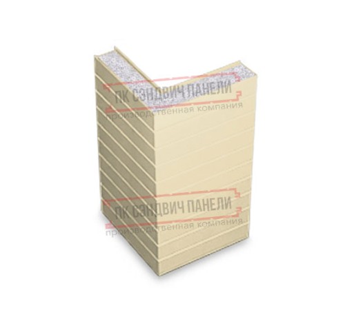 Горизонтальная угловая сэндвич-панель из пенополистирола, ширина 1200мм, толщина 20мм, 0.5/0.5, RAL1015 Горизонтальная угловая сэндвич-панель из пенополистирола, ширина 1200мм, толщина 20мм, 0.5/0.5, RAL1015