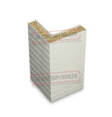 Горизонтальная угловая сэндвич-панель из минеральной ваты, ширина 1200мм, толщина 100мм, 0.5/0.5, RAL9002