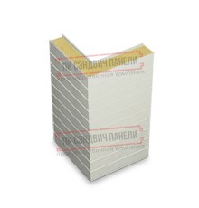Горизонтальная угловая сэндвич-панель из пенополиуретана, ширина 1200мм, толщина 40мм, 0.5/0.5, RAL9002