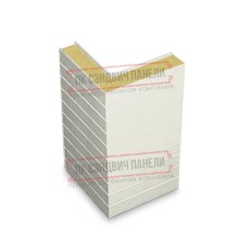 Горизонтальная угловая сэндвич-панель из пенополиуретана, ширина 1200мм, толщина 40мм, 0.5/0.5, RAL9003