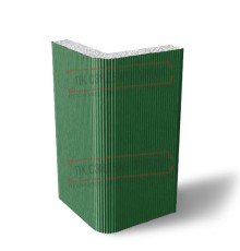 Угловая сэндвич-панель вертикальная из пенополистирола, 0.5/0.5, ширина 1200 мм, толщина 60 мм, RAL6002