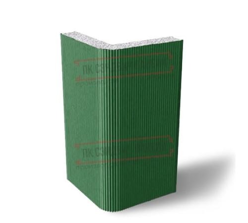 Угловая сэндвич-панель вертикальная из пенополистирола, 0.5/0.5, ширина 1200 мм, толщина 250 мм, RAL6002 Угловая сэндвич-панель вертикальная из пенополистирола, 0.5/0.5, ширина 1200 мм, толщина 250 мм, RAL6002